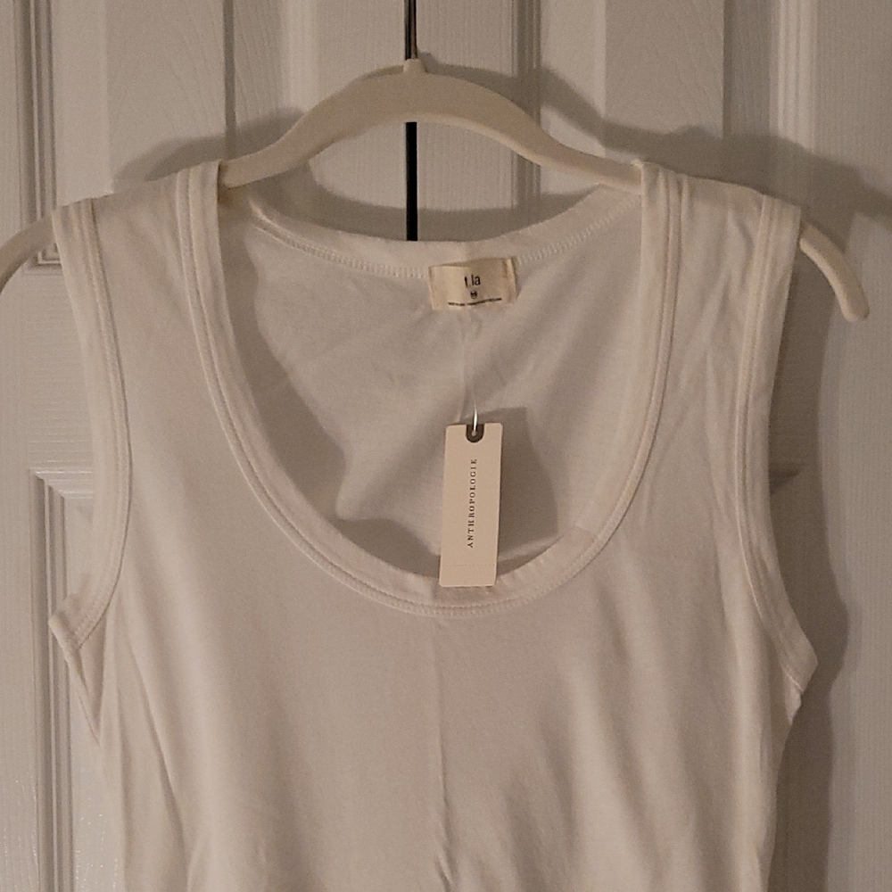 Anthropologie White Sleeveless Top